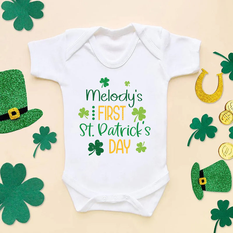 Personalised 1st St Patrick's Day Baby Bodysuit - Little Lili Store (6609574658120)