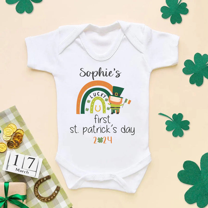 Personalised 1st St Patrick's Day Baby Bodysuit - Little Lili Store (6609574985800)