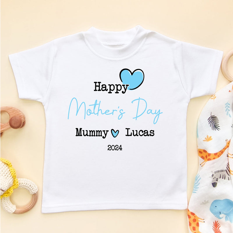 Personalised (Boy) Happy Mother's Day 2024 T Shirt - Little Lili Store (8114660442392)