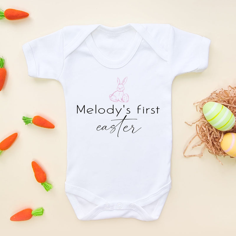 Personalised First Easter Girl Baby Bodysuit - Little Lili Store (5879697014856)