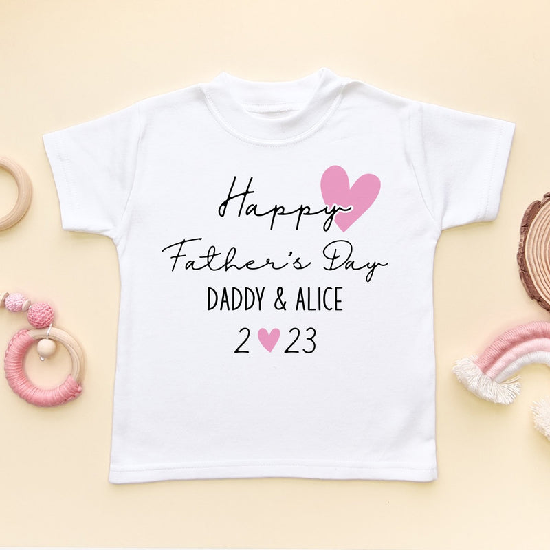 Personalised (Girl) Happy Father's Day Toddler & Kids T Shirt - Little Lili Store (8204337807640)