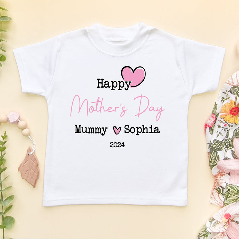 Personalised (Girl) Happy Mother's Day 2024 T Shirt - Little Lili Store (8114660114712)