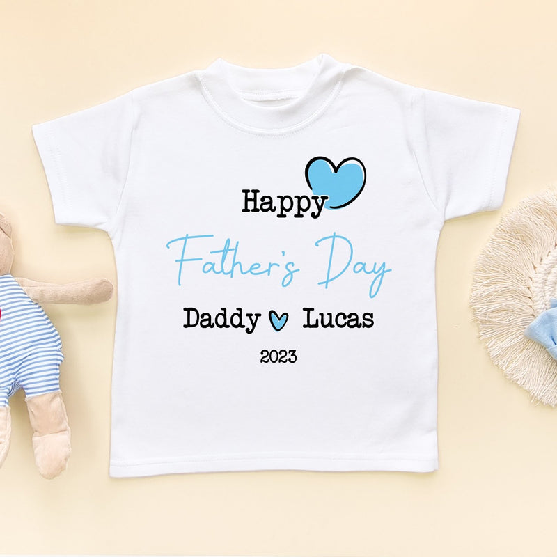 Personalised Happy Father's Day (Boy) Toddler & Kids T Shirt - Little Lili Store (8204336234776)