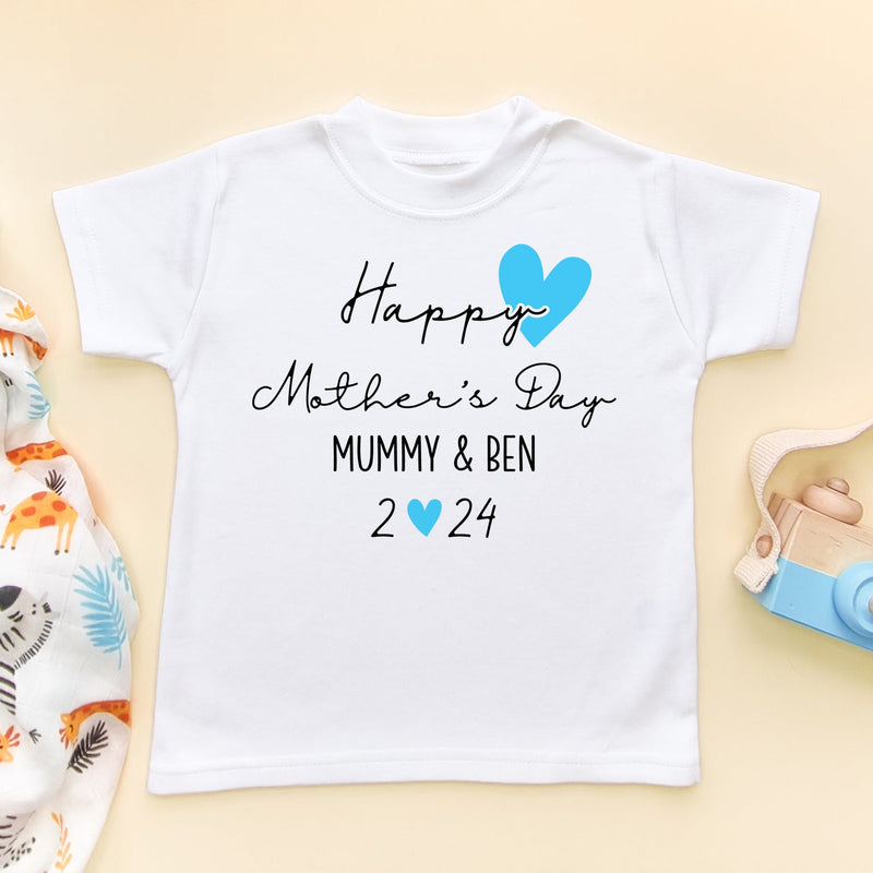 Personalised Happy Mother's Day 2024 (Boy) T Shirt - Little Lili Store (8114659393816)