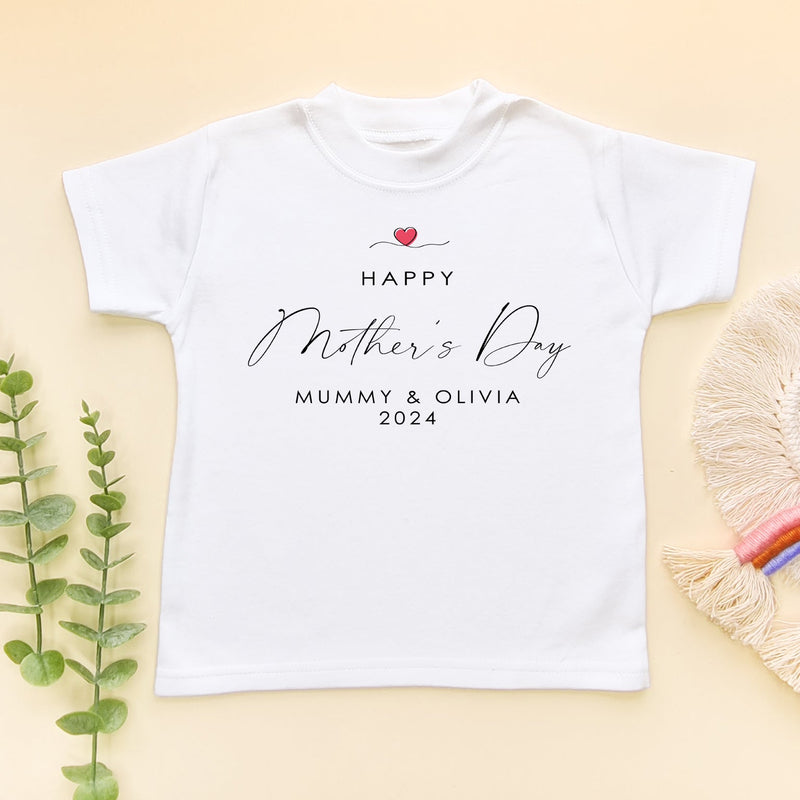 Personalised Happy Mother's Day 2024 T Shirt - Little Lili Store (8114660868376)