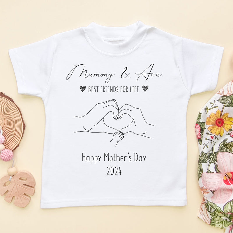 Personalised Mother's Day Heart Hands Sketch T Shirt - Little Lili Store (8157828153624)