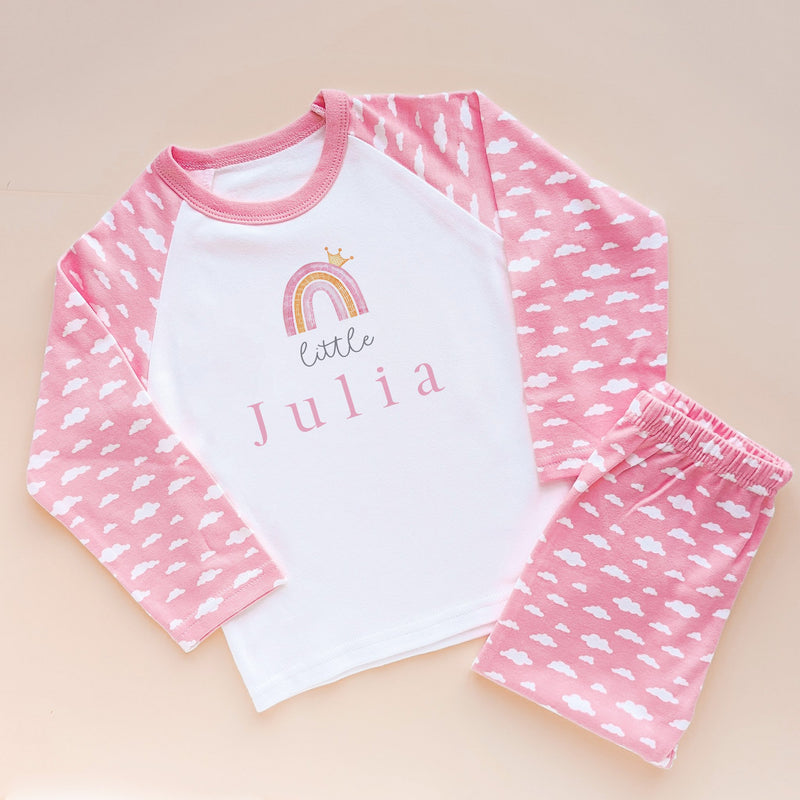 Personalised Name Pink Girl Pyjamas Set - Little Lili Store (8582823837976)