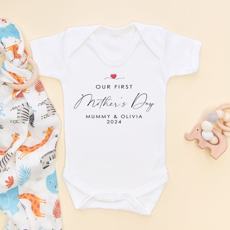 Personalised Our First Mother's Day 2024 Baby Bodysuit - Little Lili Store (8114650644760)