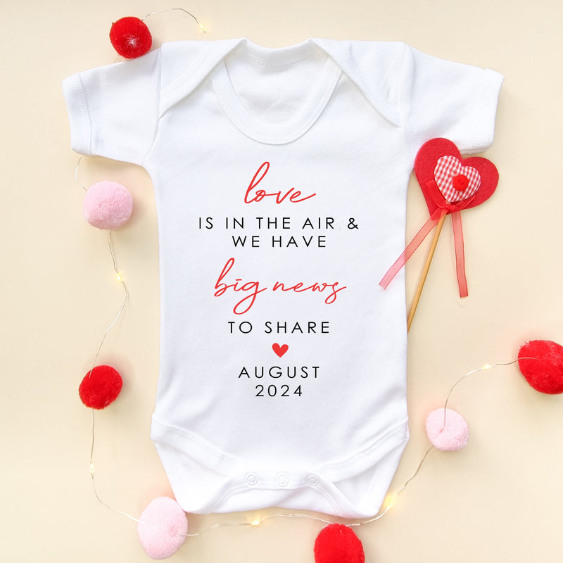 Personalised Valentines Pregnancy Announcement Baby Bodysuit - Little Lili Store (8088041718040)