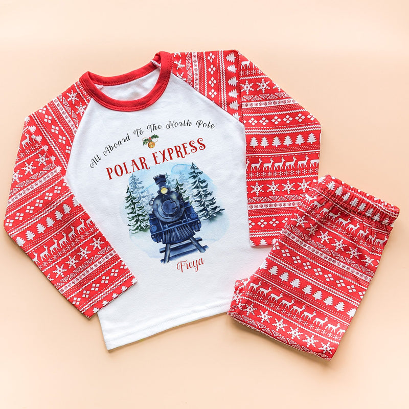 Polar Express Christmas Personalised Pyjamas Set - Little Lili Store (8754409373976)