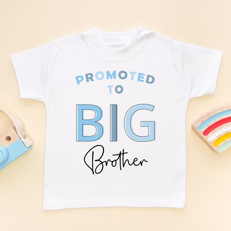 Promoted To Big Brother Blue Letters Style Toddler & Kids T Shirt - Little Lili Store (8854027731224)