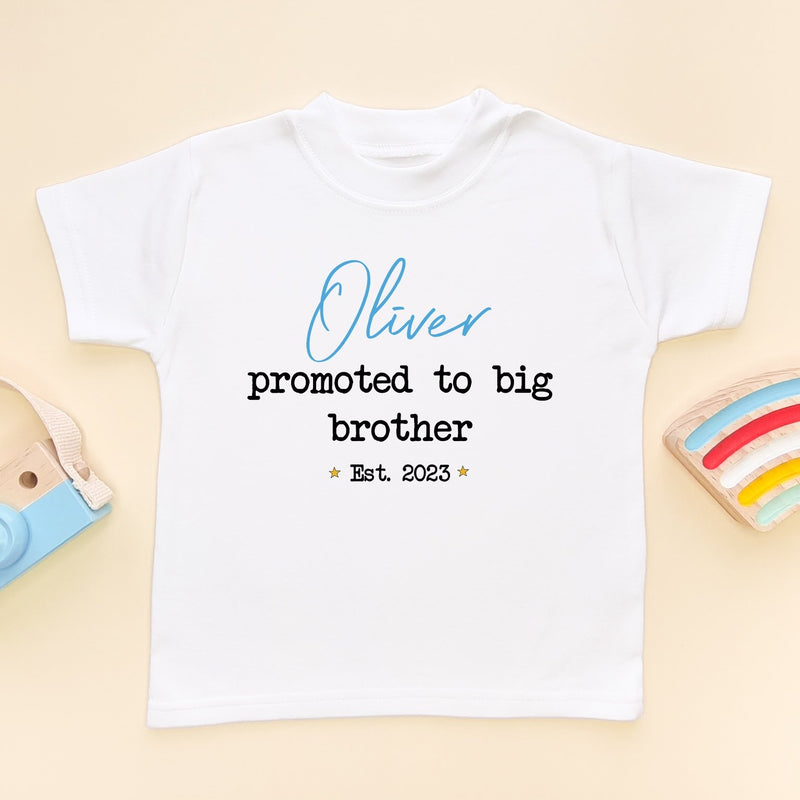 Promoted To Big Brother Est Personalised Toddler & Kids T Shirt - Little Lili Store (8118050423064)