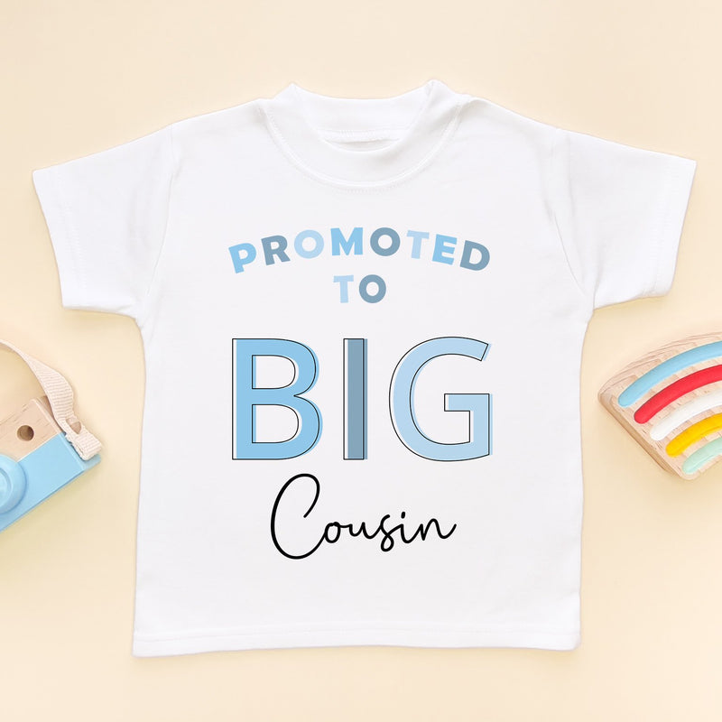 Promoted To Big Cousin Boy Blue Theme Toddler & Kids T Shirt - Little Lili Store (8858141753624)