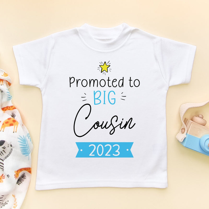 Promoted To Big Cousin Boy Personalised Year Toddler & Kids T Shirt - Little Lili Store (8098598748440)