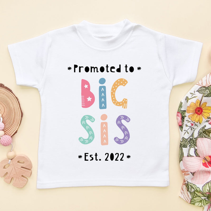 Promoted To Big Sis EST Personalised T Shirt - Little Lili Store (6599118749768)