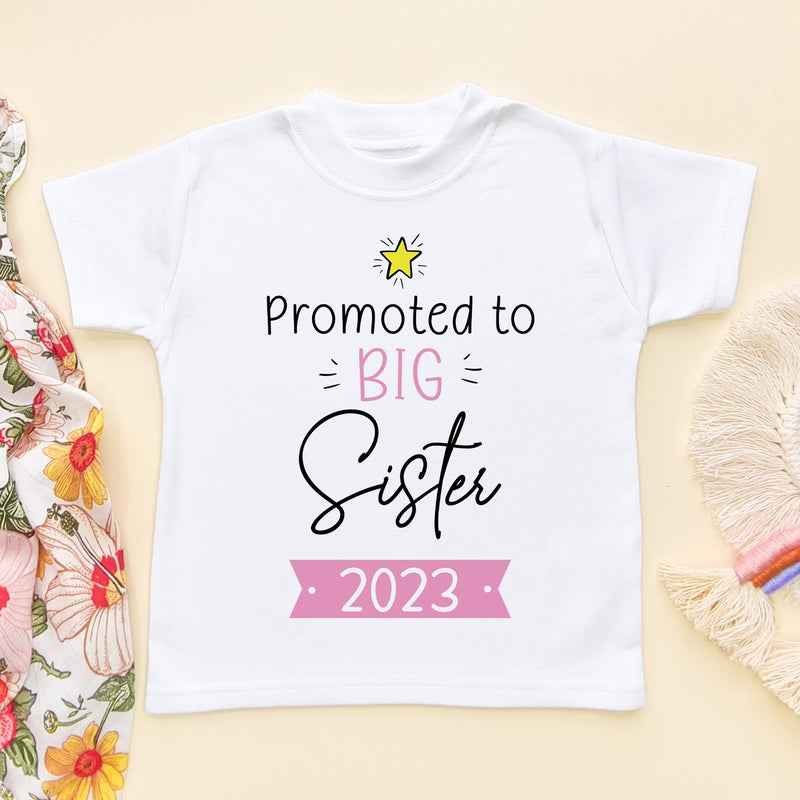 Promoted To Big Sister Personalised Year Toddler & Kids T Shirt - Little Lili Store (8098609561880)