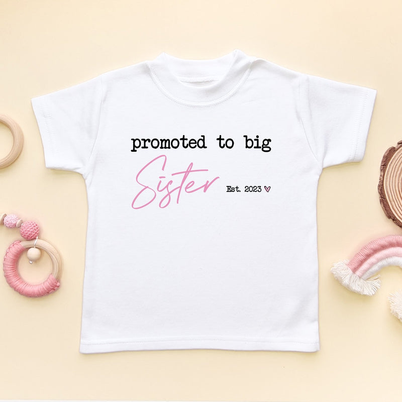 Promoted To Big Sister Personalised Year Toddler & Kids T Shirt - Little Lili Store (8098607694104)