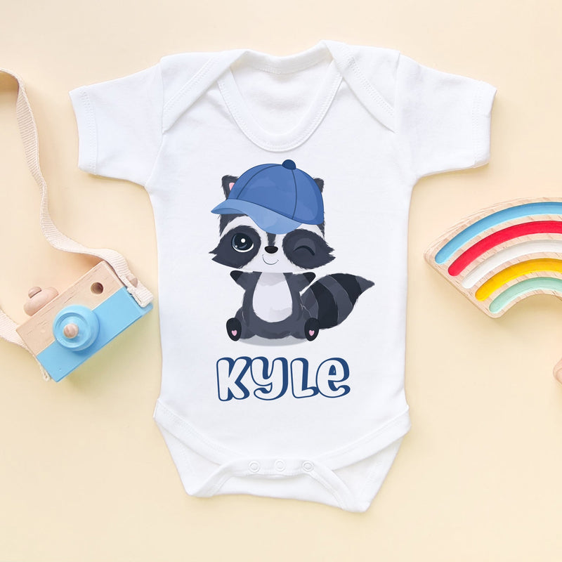 Raccoon Personalised Baby Bodysuit - Little Lili Store (6609755603016)