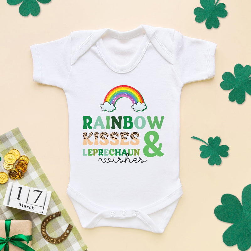 Rainbow Kisses & Leprechaun Wishes St Patrick's Day Baby Bodysuit - Little Lili Store (6609574527048)