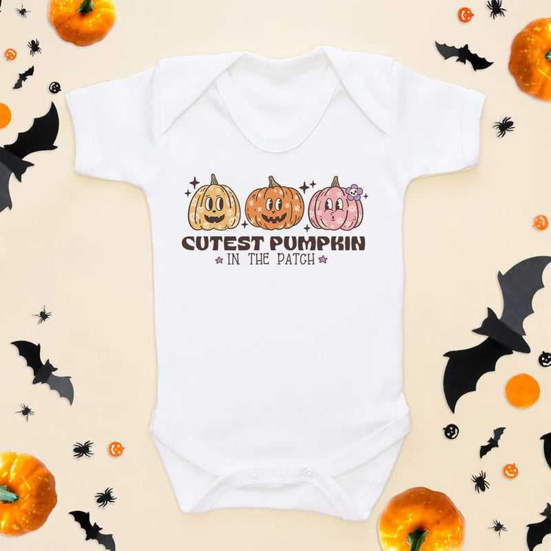 Retro Cutest Pumpkin In The Patch Baby Bodysuit - Little Lili Store (8595857932568)