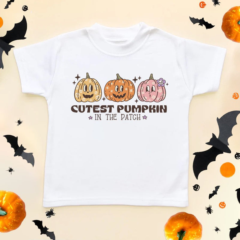 Retro Cutest Pumpkin In The Patch Toddler & Kids T Shirt - Little Lili Store (8595848495384)