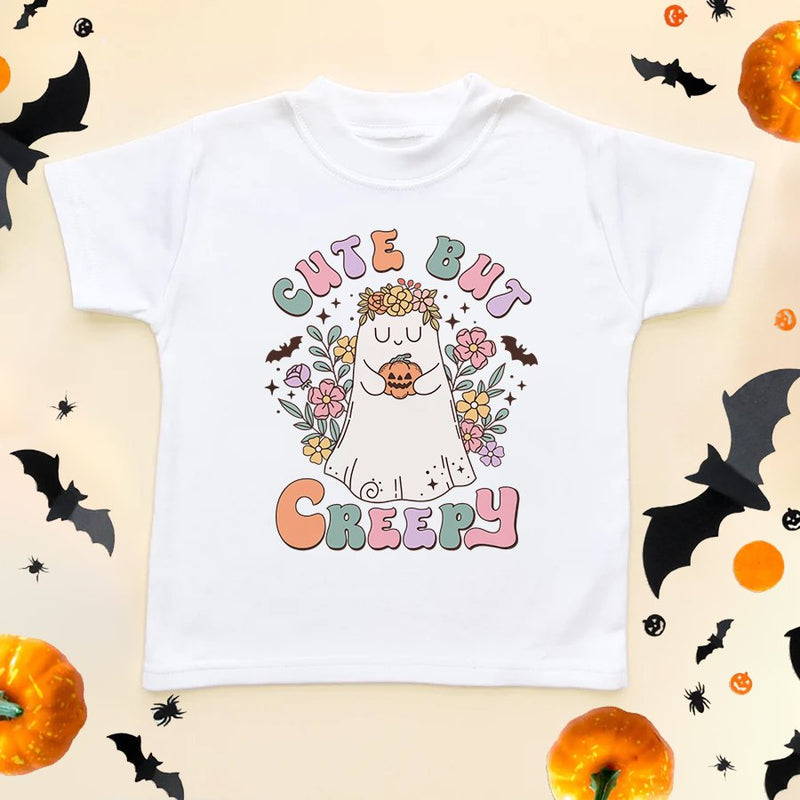 Retro Ghost Cute But Creepy Toddler & Kids T Shirt - Little Lili Store (8626073207064)