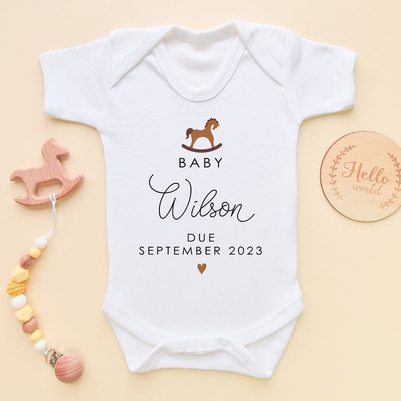 Rocking Horse Personalised Baby Announcement Bodysuit - Little Lili Store (8118163013912)