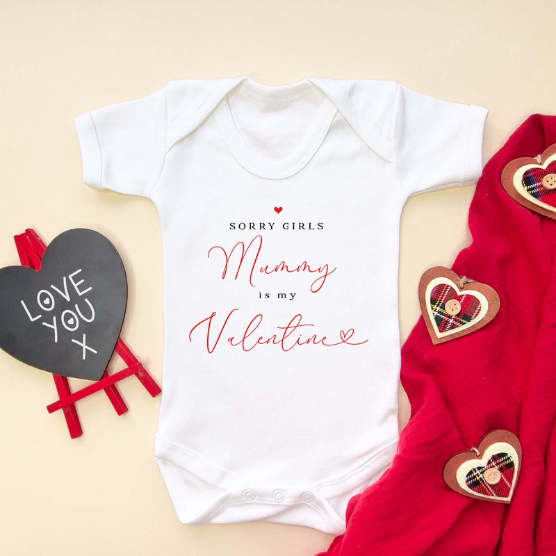 Sorry Girls Mummy Is My Valentine Baby Bodysuit - Little Lili Store (8896097845528)