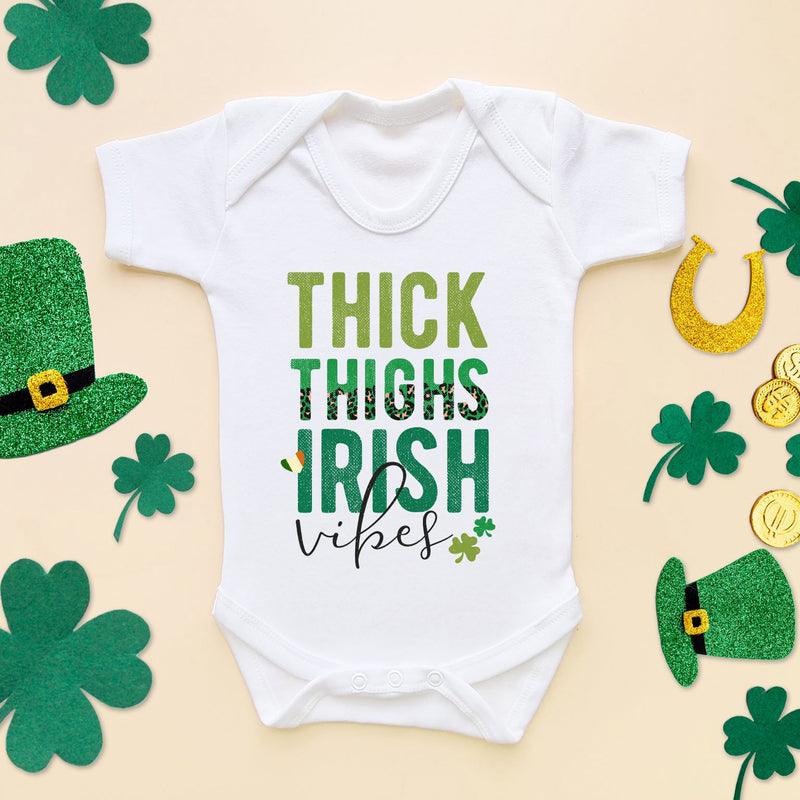 Thick Tights Irish Vibes Funny St Patrick's Day Baby Bodysuit - Little Lili Store (6609575149640)
