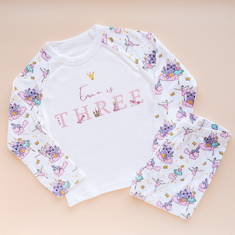 Third Birthday Personalised Ballerina Unicorn Queen Pyjamas Set - Little Lili Store (8565739585816)