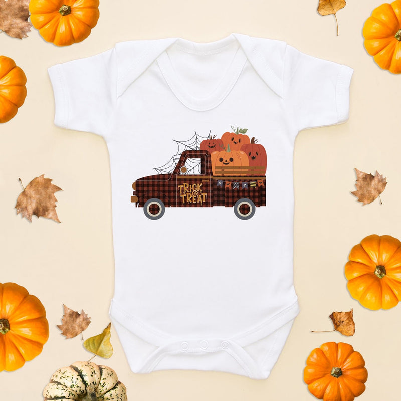 Trick Or Treat Pumpkin Truck Baby Bodysuit - Little Lili Store (6578129535048)
