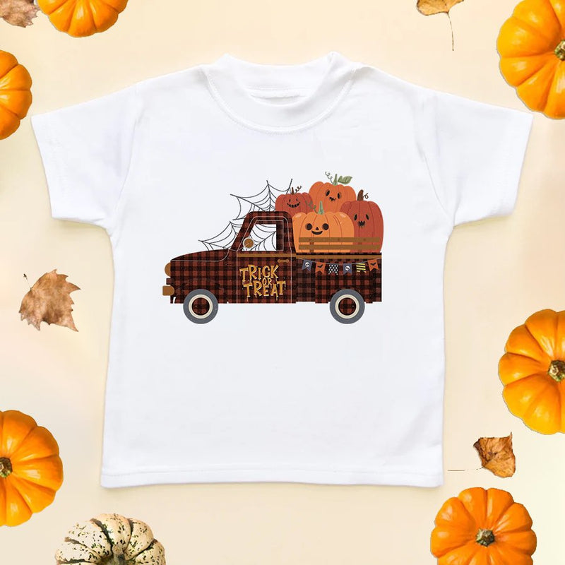 Trick Or Treat Pumpkin Truck T Shirt - Little Lili Store (6578133663816)