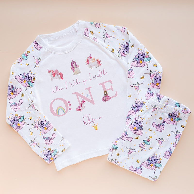 When I Wake Up I Will Be One Personalised Unicorn Queen Birthday Pyjamas Set - Little Lili Store (8565736014104)