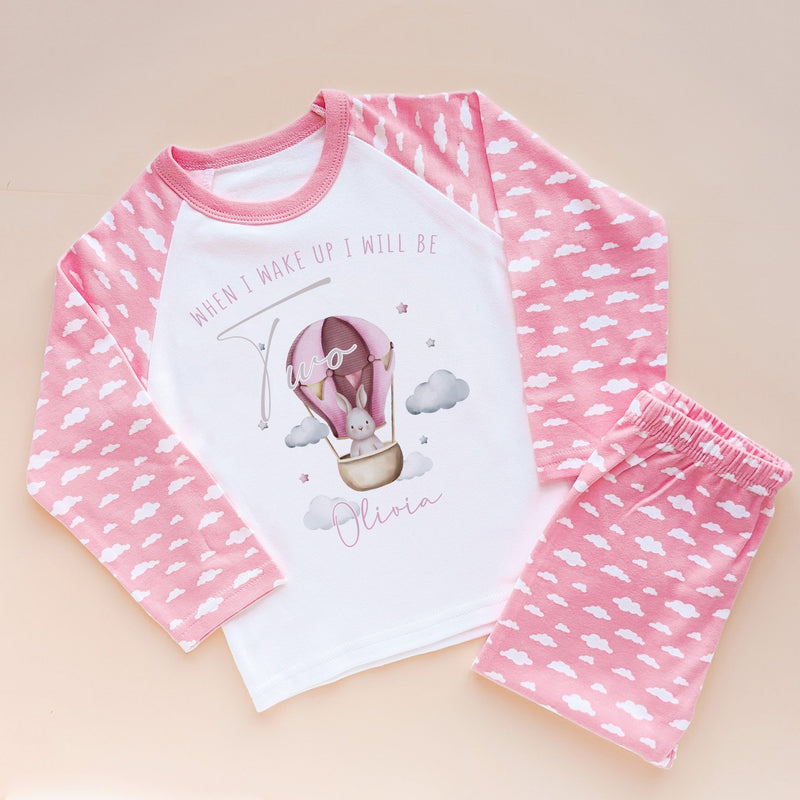 When I Wake Up I Will Be Two Personalised Birthday Bunny Pyjamas Set - Little Lili Store (8569837420824)