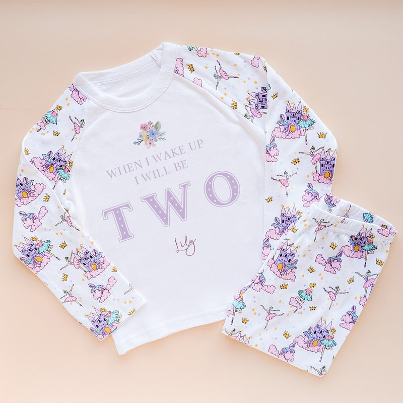When I Wake Up I Will Be Two Personalised Birthday Floral Pyjamas Set - Little Lili Store (8569449152792)