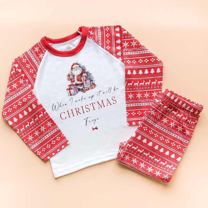 When I Wake Up It Will Be Christmas Personalised Name Pyjamas Set - Little Lili Store (8754408030488)